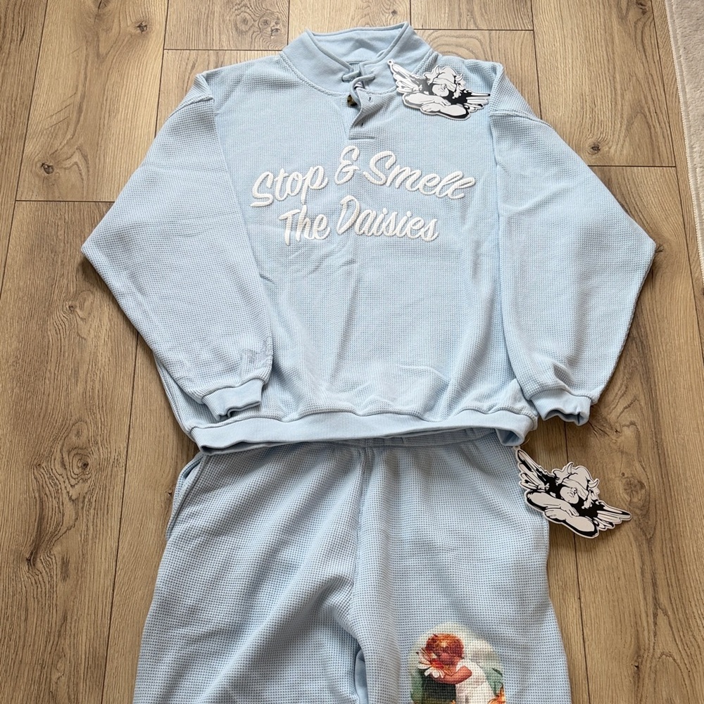 Boys Lie Light Blue “stop and smell the daisies” Sweatsuit